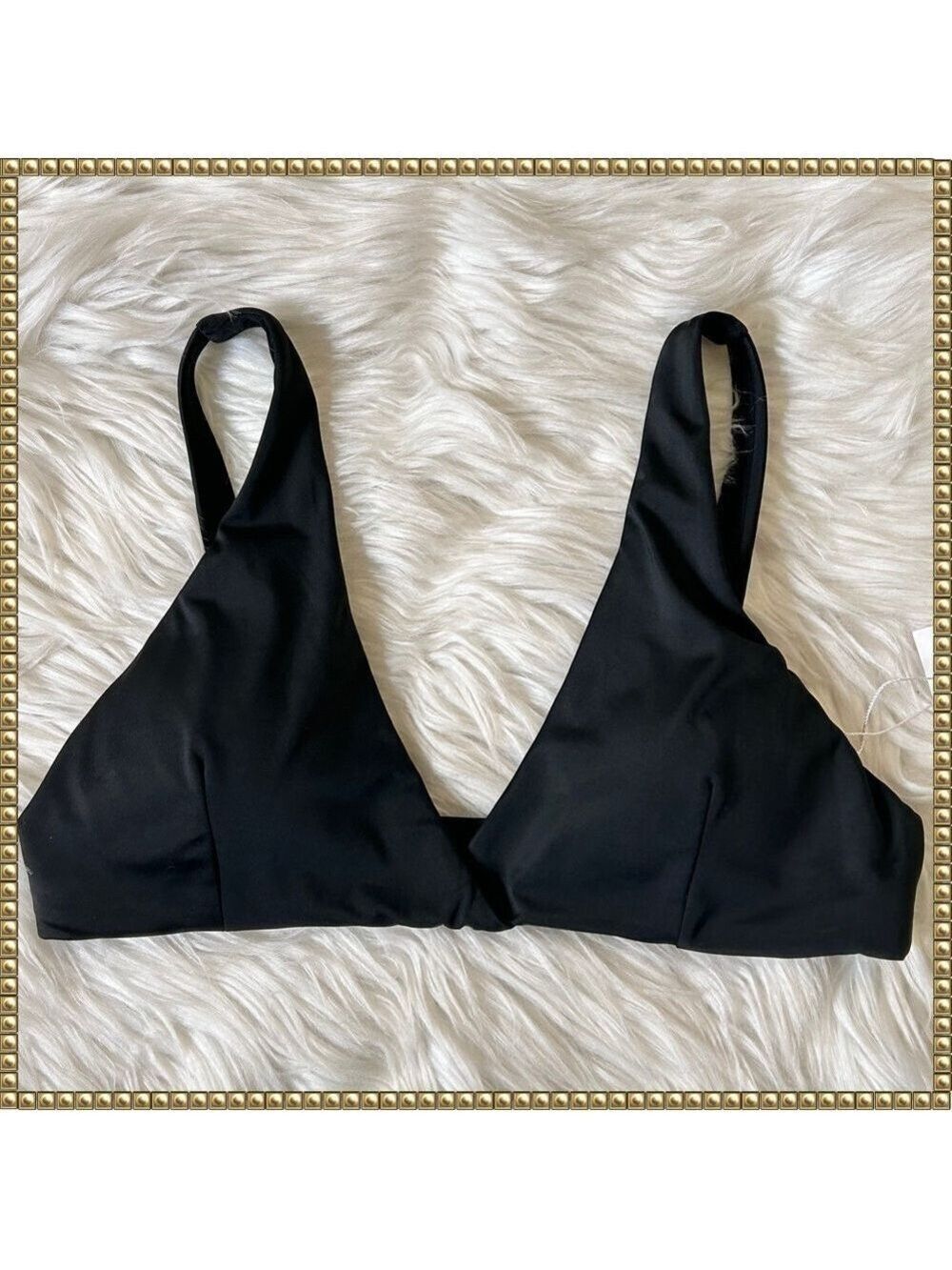 Andie Swim Belmar Bikini Top Black Medium NWT